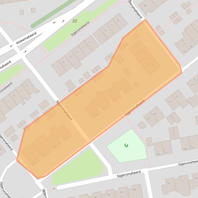 Kaart van postcodegebied 9737VC.