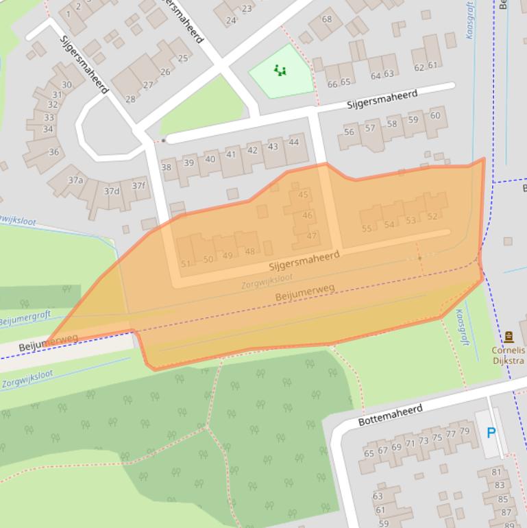 Kaart van postcodegebied 9737VE.