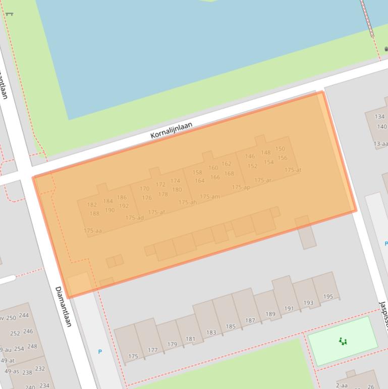 Kaart van postcodegebied 9743JP.