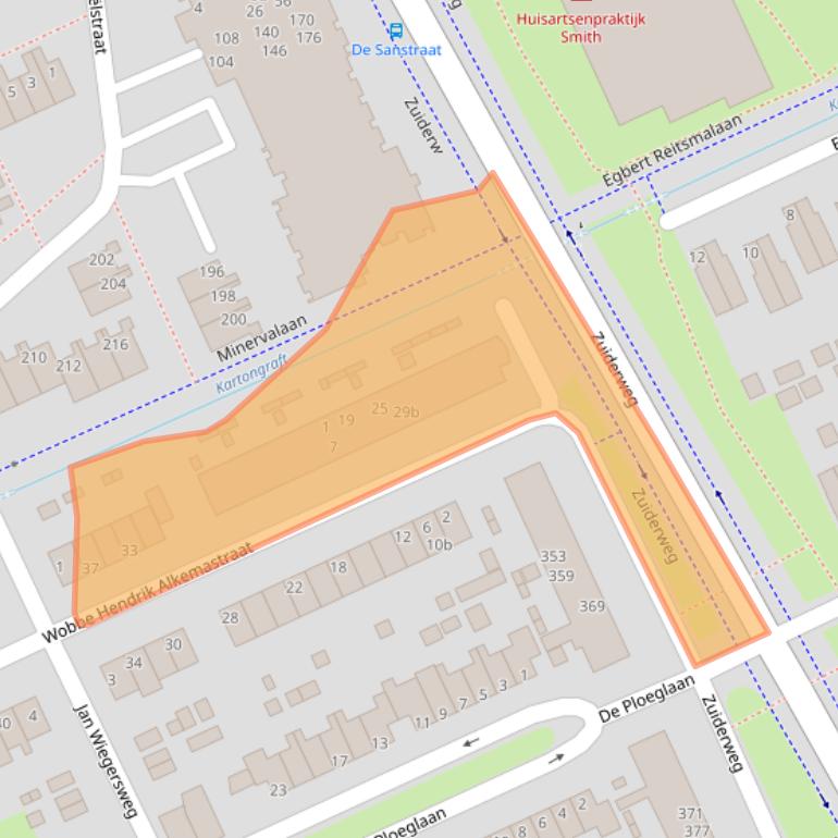 Kaart van postcodegebied 9744AS.