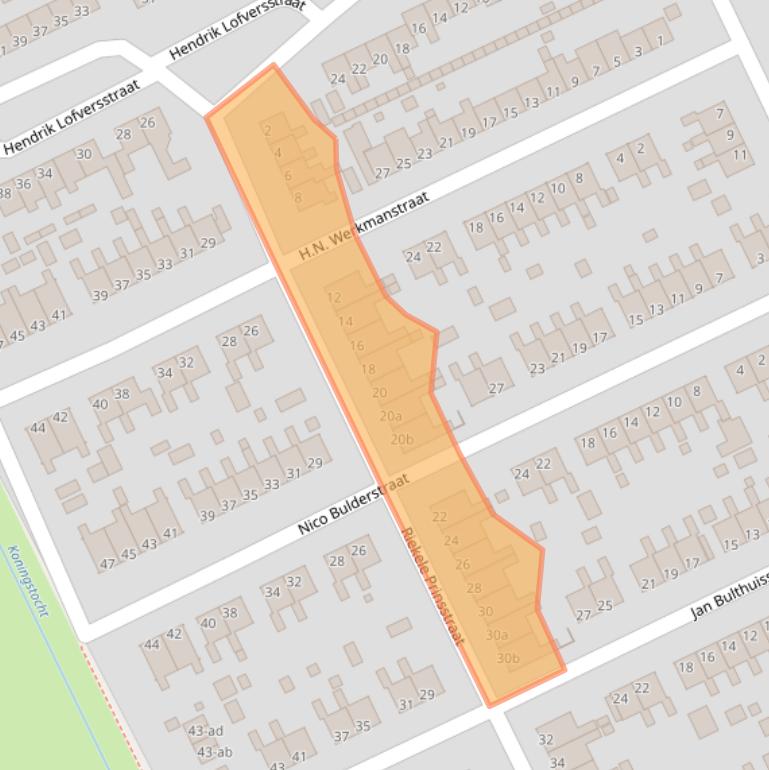 Kaart van postcodegebied 9744HM.