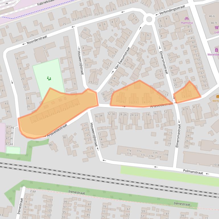 Kaart van postcodegebied 9745AW.