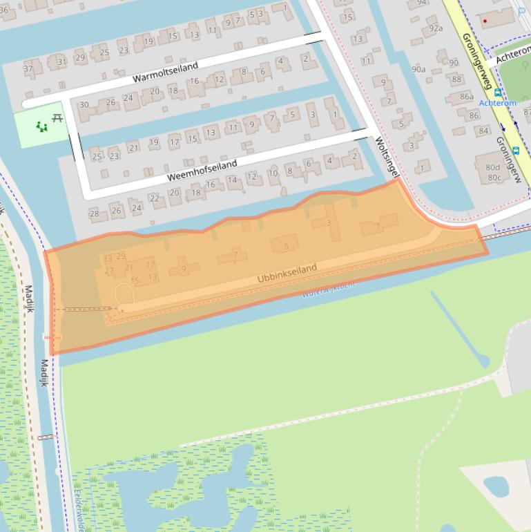 Kaart van postcodegebied 9766VM.