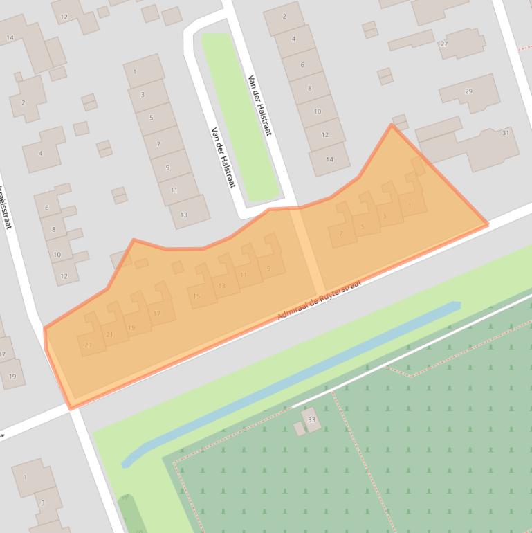 Kaart van postcodegebied 9801EG.