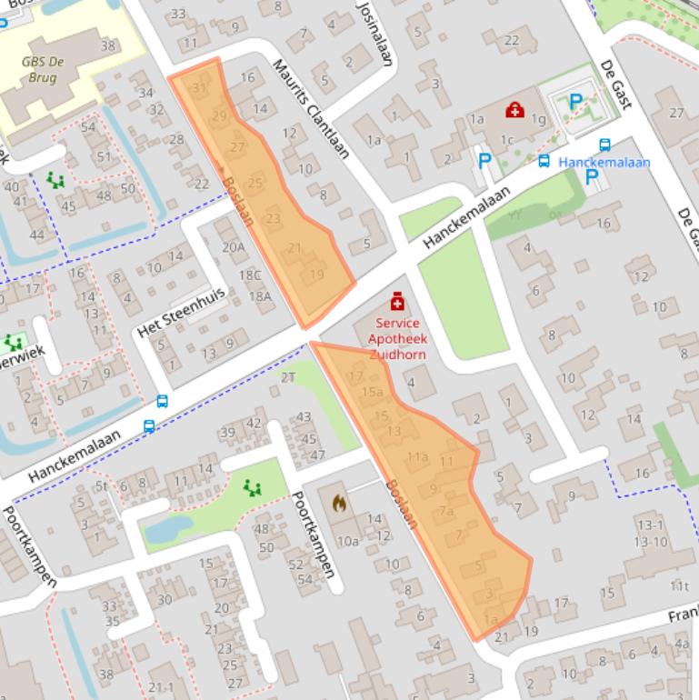 Kaart van postcodegebied 9801HD.