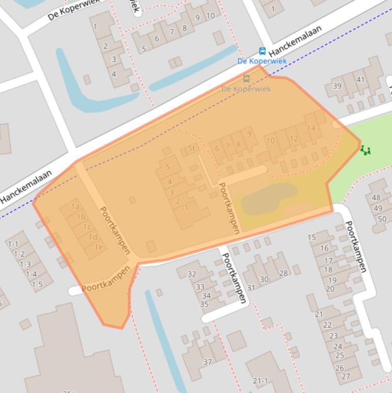 Kaart van postcodegebied 9801JA.