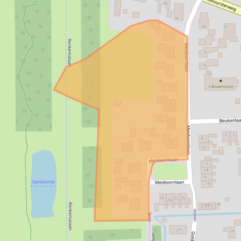 Kaart van postcodegebied 9821PK.