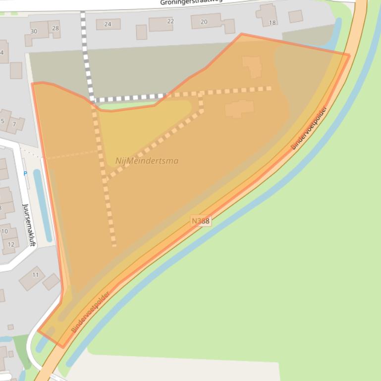 Kaart van postcodegebied 9843AZ.