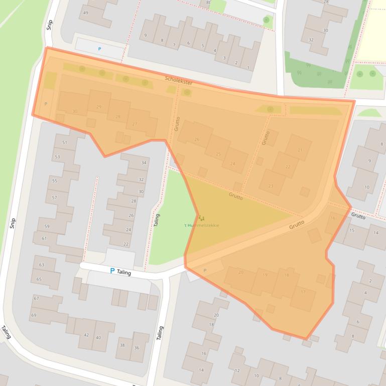 Kaart van postcodegebied 9843GP.