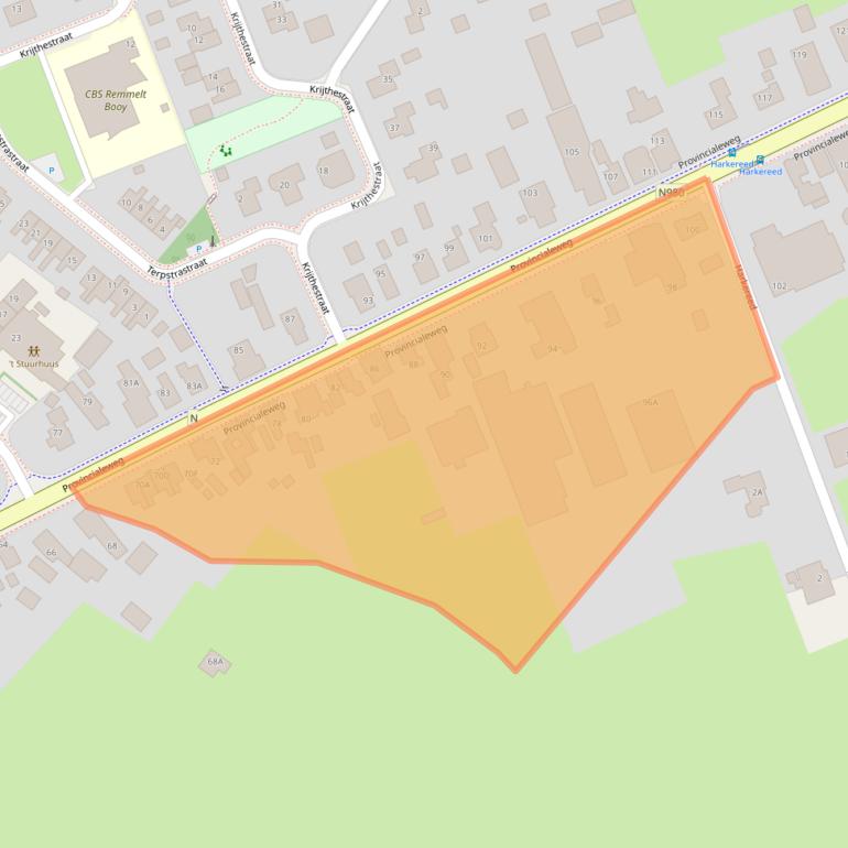 Kaart van postcodegebied 9863PJ.