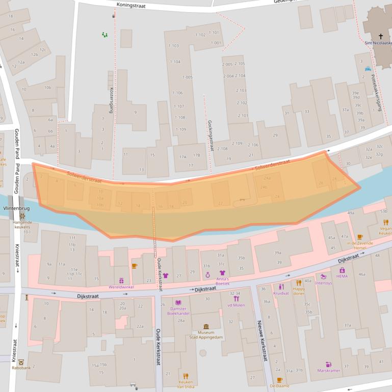Kaart van postcodegebied 9901BD.