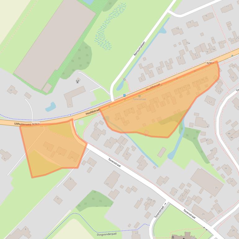 Kaart van postcodegebied 9982AG.