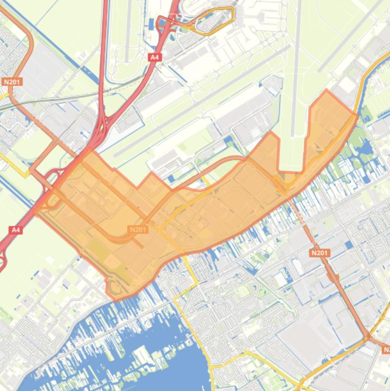 Kaart van de wijk Aalsmeerderbrug/ Oude Meer/ Rozenburg / Schiphol Rijk.