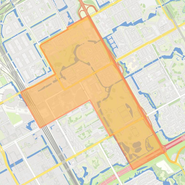 Kaart van de wijk Amsterdamse Poort en omgeving.