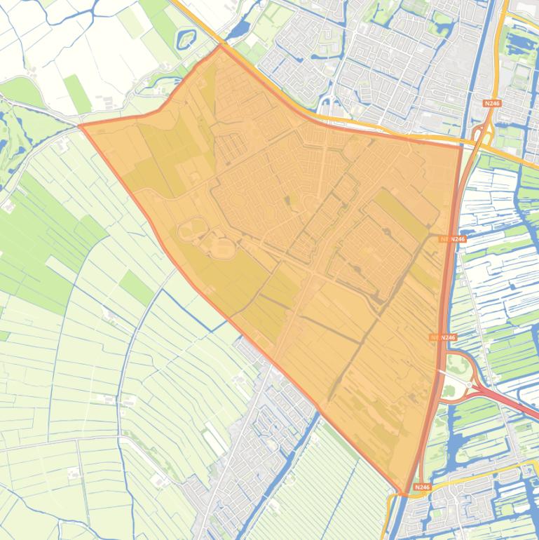 Kaart van de wijk Assendelft-Noord.