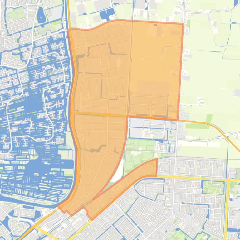 Kaart van de wijk Bedrijventerrein Heerhugowaard.