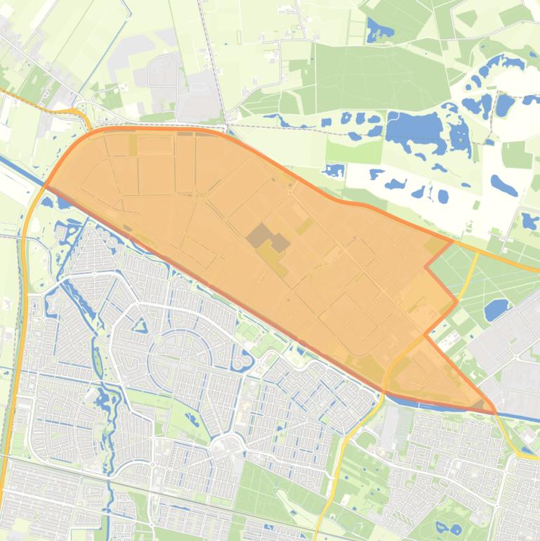 Kaart van de wijk Bedrijventerrein Vossenberg.