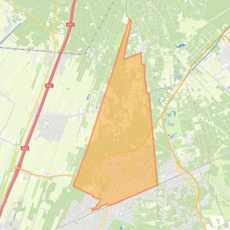 Kaart van de wijk Bilthoven Noord.