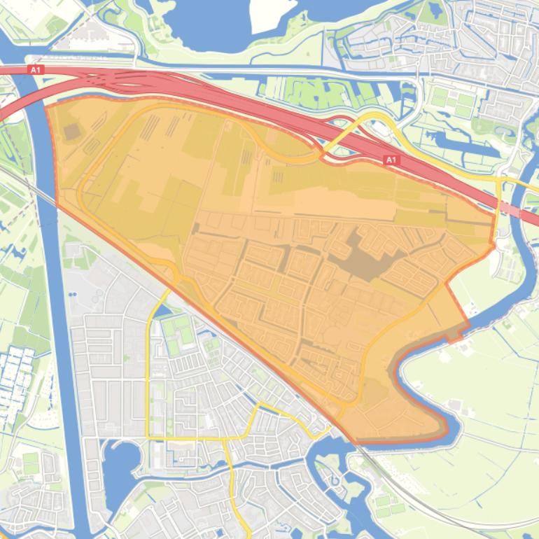 Kaart van de wijk Bloemendalerpolder.