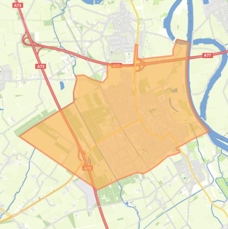 Kaart van de wijk Boxmeer.