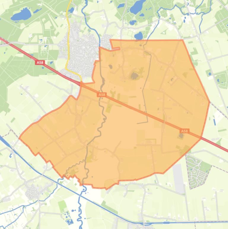 Kaart van de wijk Buitengebied Moergestel Zuid-Oost.