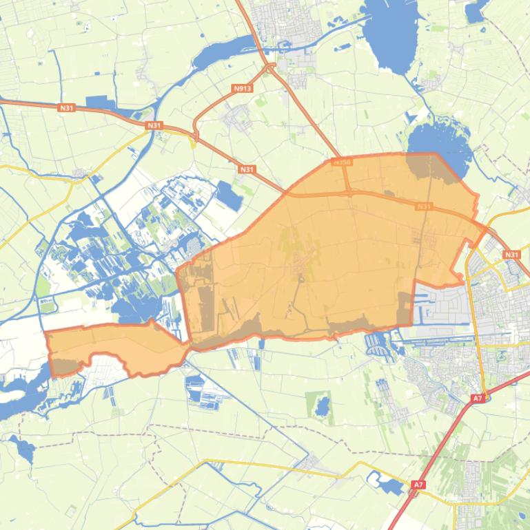 Kaart van de wijk Buitengebied Noord.