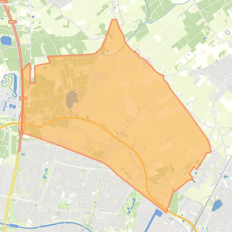 Kaart van de wijk Buitengebied Tilburg Noord-Oost.