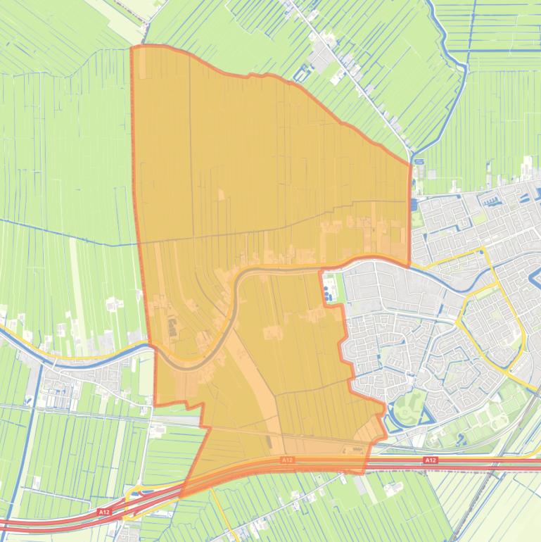 Kaart van de wijk Buitengebied Woerden-West.