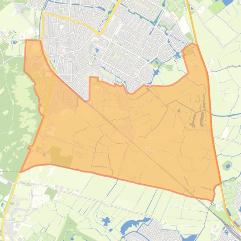 Kaart van de wijk Castricum-Zuid.