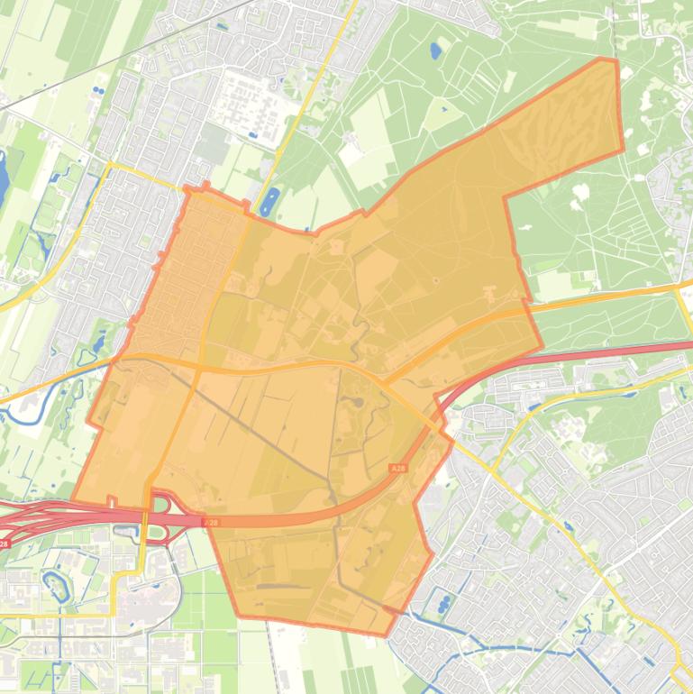 Kaart van de wijk De Bilt Oost.