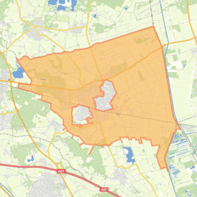 Kaart van de wijk Deurne.