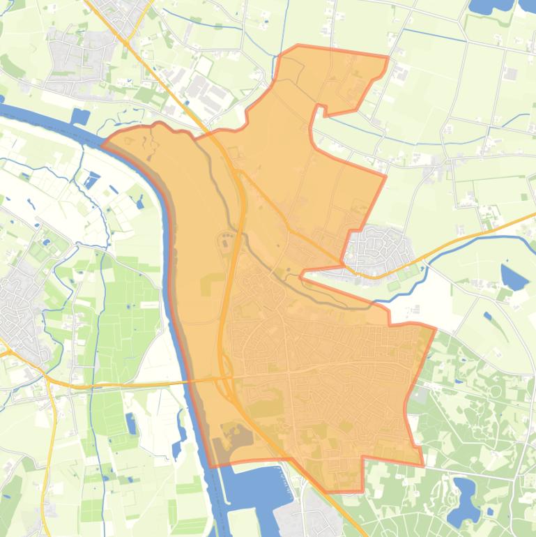 Kaart van de wijk Gennep.