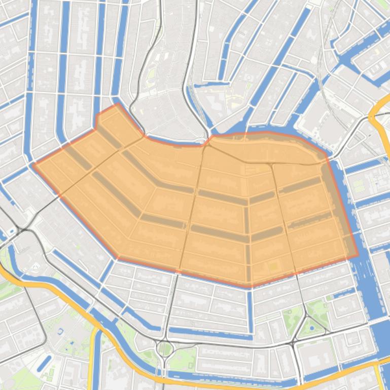 Kaart van de wijk Grachtengordel-Zuid.