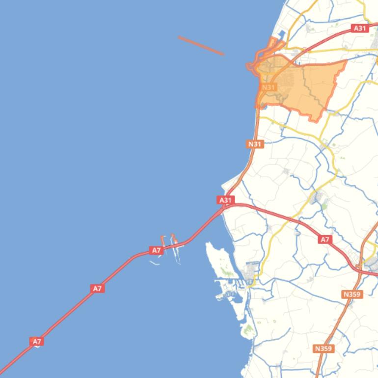 Kaart van de wijk Harlingen.