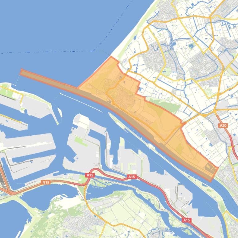 Kaart van de wijk Hoek van Holland.