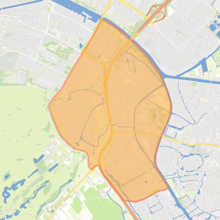 Kaart van de wijk Katwijk aan den Rijn.