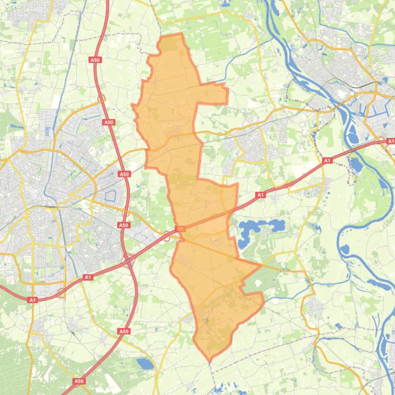 Kaart van de wijk Klarenbeek-Teuge.