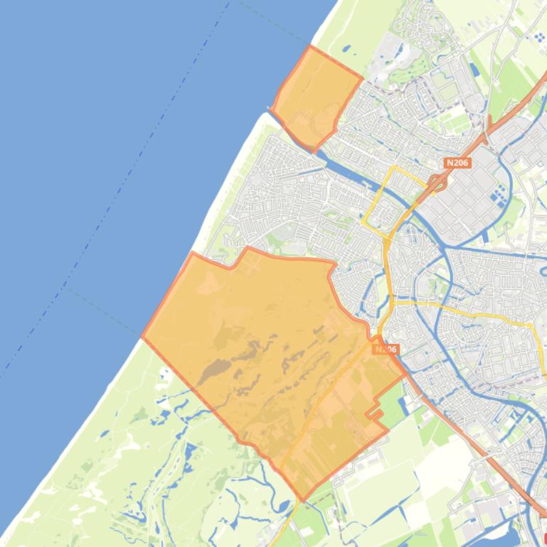 Kaart van de wijk Landelijk gebied Katwijk.