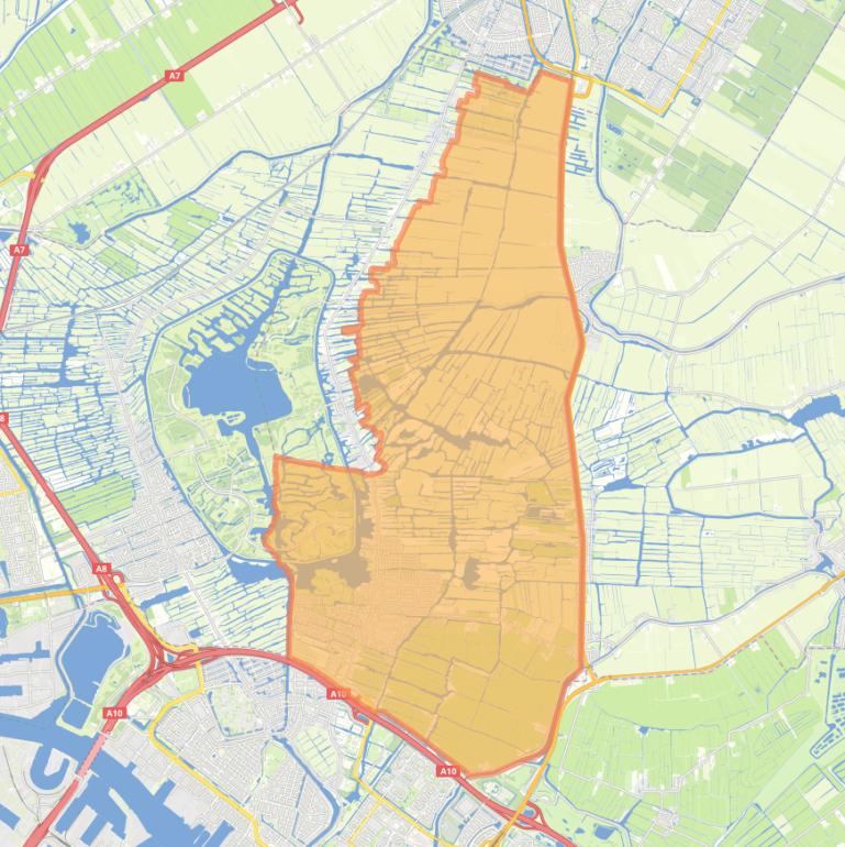 Kaart van de wijk Landsmeer.