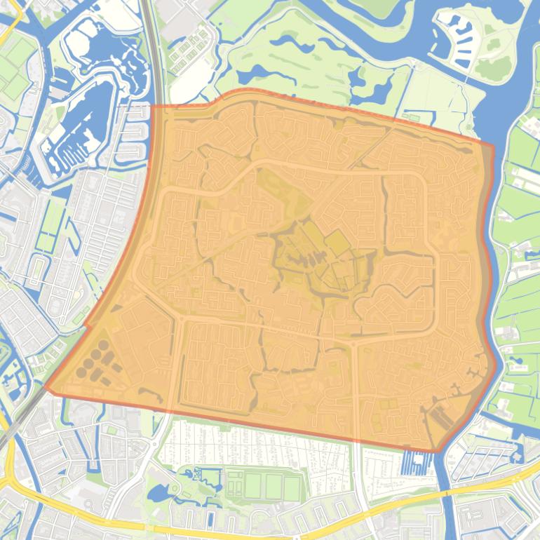 Kaart van de wijk Merenwijkdistrict.