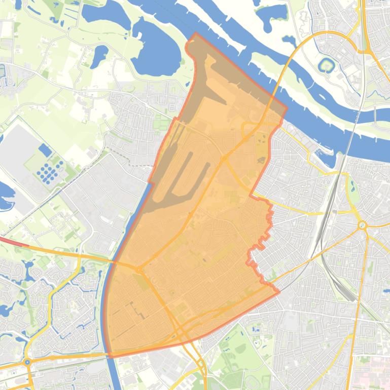 Kaart van de wijk Nijmegen-Nieuw-West.