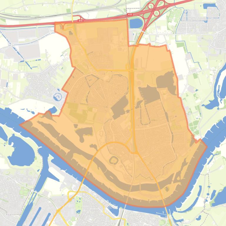 Kaart van de wijk Nijmegen-Noord.