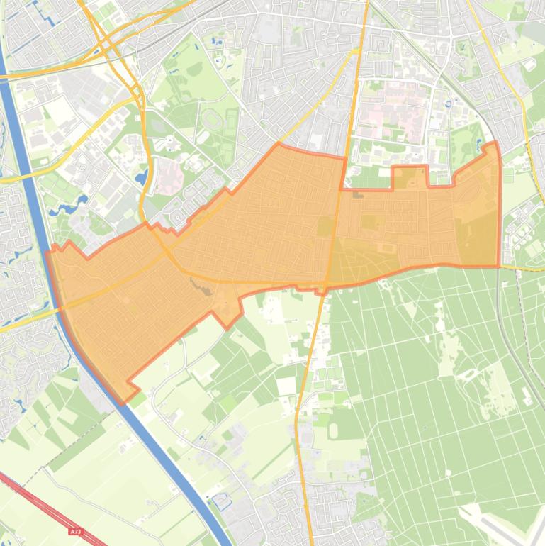 Kaart van de wijk Nijmegen-Zuid.