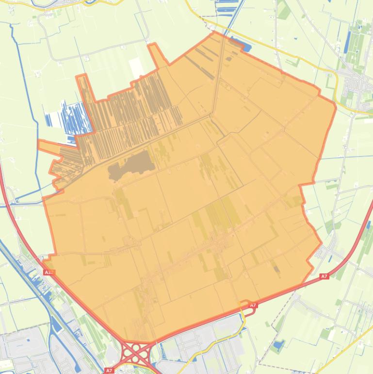 Kaart van de wijk Noord-Heerenveen.