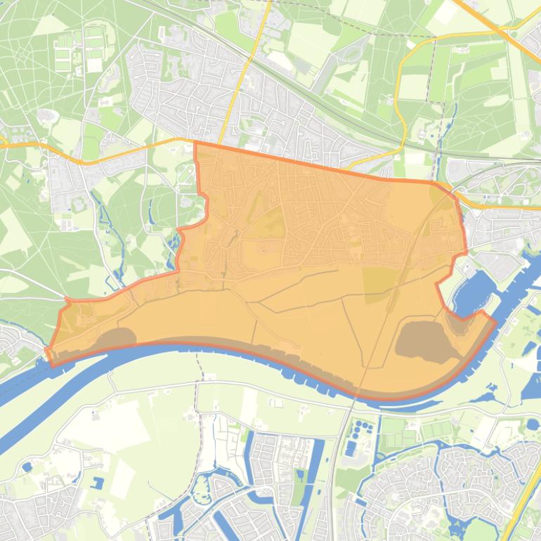 Kaart van de wijk Oosterbeek Zuidoost.