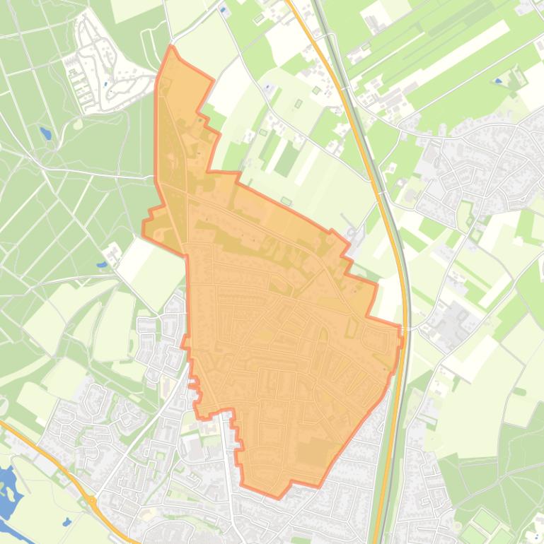 Kaart van de wijk Rhenen Noord.