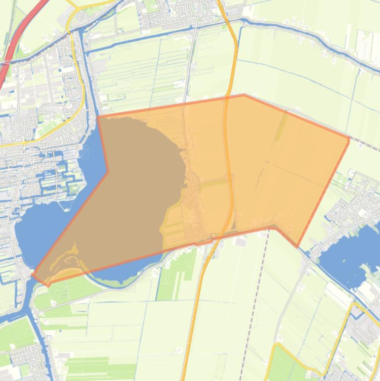 Kaart van de wijk Rijnsaterwoude.