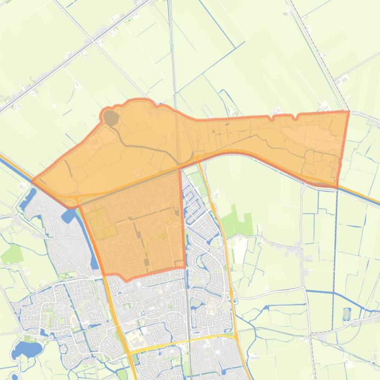 Kaart van de wijk Schagen-Noord.