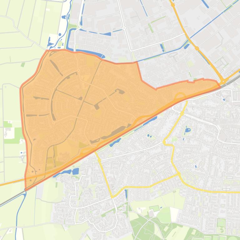 Kaart van de wijk Stadsrand Rijssen Noord.