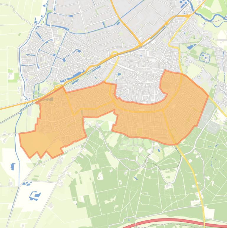 Kaart van de wijk Stadsrand Rijssen Zuid.